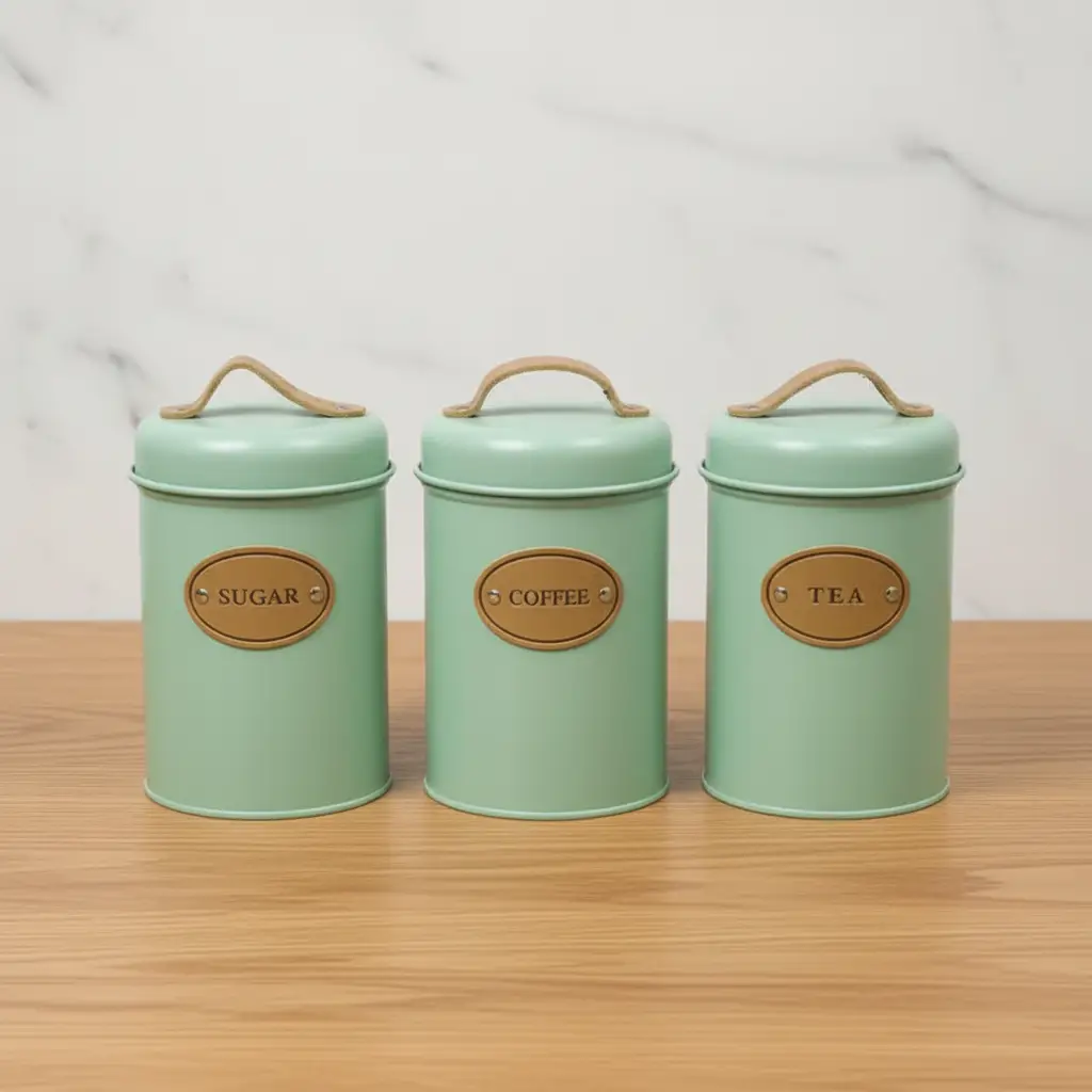 3pc Alloy Canister Set Food Storage Containers