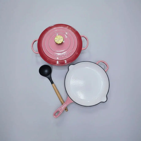 3 Pcs Enamel Cast Iron Cooking Pot Set Cookware Cookware Sets