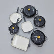 12 Pcs Enamel Cast Iron Cooking Pot Set Cookware Cookware & Bakeware Combo Sets