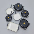 12 Pcs Enamel Cast Iron Cooking Pot Set Cookware Cookware & Bakeware Combo Sets