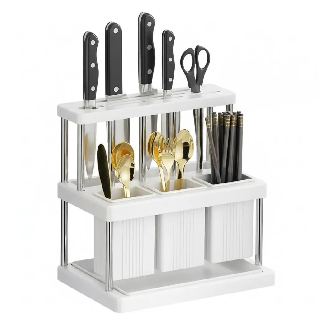 Kitchen Cutlery & Chopstick Holder with Spoon Slots Kitchen Storage Kitchen Utensil Holders