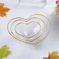 3 Pcs Heart-Shaped Glass Salad Bowl Set Kitchen & Dining Serving Bowls