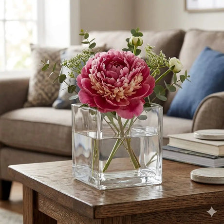 Clear Glass Cube Vase Home & Living Vases