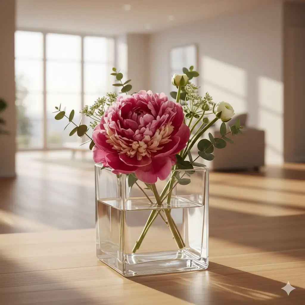 Clear Glass Cube Vase Home & Living Vases