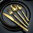 Gold Hammered Cutlery Tea Spoons Set of 6 Kitchen & Dining Teaspoons