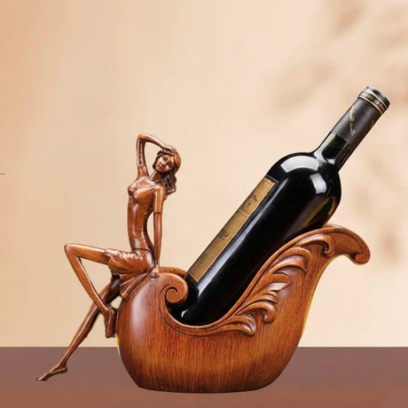 Lady Sculpture Resin Wine Bottle Holder Home Décor Wine Bottle Holders