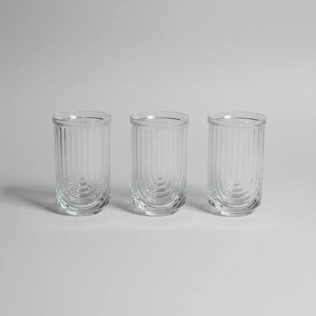 Retro U-Shape Highball Glasses Set of 6 Kitchen & Dining Drinkware Sets