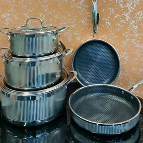 UCC Life Triple-Layer S/S Cookware Set 8pcs Kitchen & Dining Cookware Sets