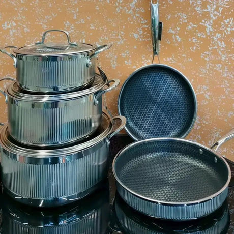 UCC Life Triple-Layer S/S Cookware Set 8pcs Kitchen & Dining Cookware Sets