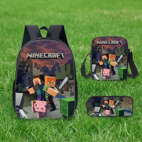 Minecraft Themed 3-in-1 Backpack Set Fashion & Accessories Uncategorized