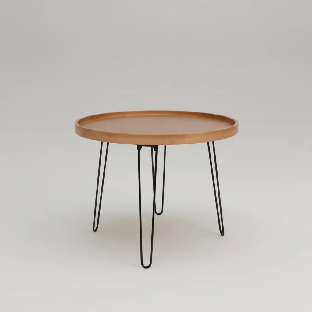Round Coffee Table with Foldable Legs Furniture Coffee Tables