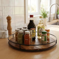 360° Rotating Lazy Susan Organizer with Iron Edge Kitchen & Dining Cabinet Lazy Susans