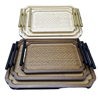 3-Piece Nested Bamboo Serving Trays with Handles Kitchen & Dining Serving Trays