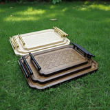 3-Piece Nested Bamboo Serving Trays with Handles Kitchen & Dining Serving Trays