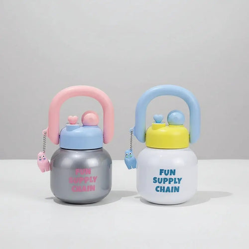 Cute Kettle-Shape Pot Water Bottle with Arch Handle & Charm Kitchen & Dining Water Bottles