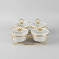 4-Piece Ceramic Chafing Dishes with Stand Kitchen & Dining Chafing Dishes