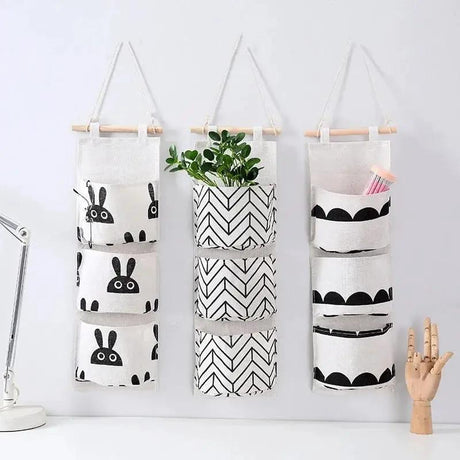 3-Pocket Over-Door Wall Hanging Storage Bag Home & Living Household Storage Caddies