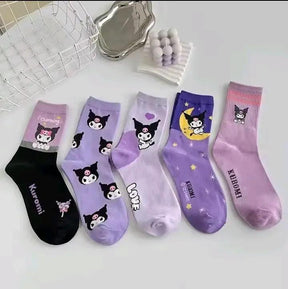 Kuromi Cartoon Socks Clothing & Accessories Crew Socks