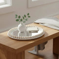 Boho Beaded Round Mirror Wall Decor & Tray 36cm Home & Living Wall Mirrors