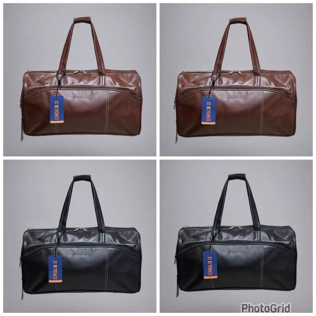 Leather-Look Duffle Bag 48x25x20cm Outdoor & Sports Gym Duffel Bags