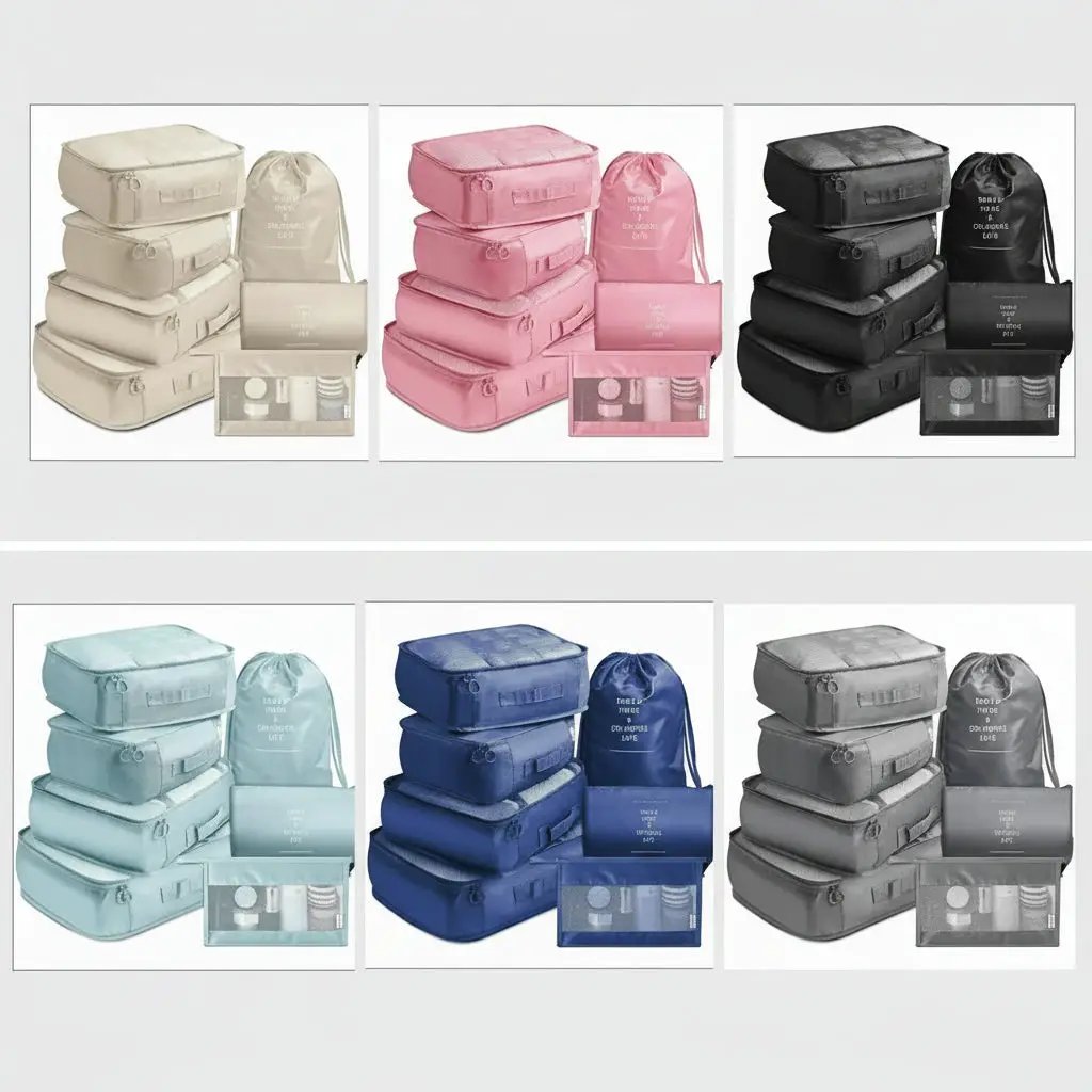 7-in-1 Travel Packing Organizer Set Outdoor & Sports Packing Organizers