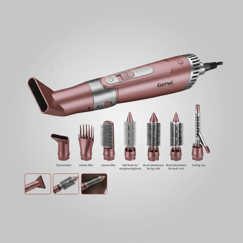Gemei GM-4831 7-in-1 Hot Air Styler Beauty & Personal Care Hair Styling Tool Sets