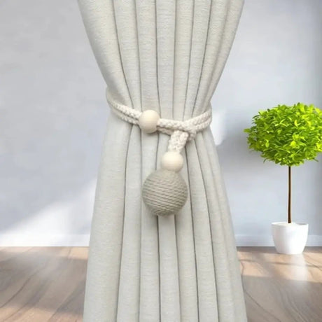 Wood Ball Curtain Tiebacks (Pair) Curtain Accessories Curtain Tiebacks