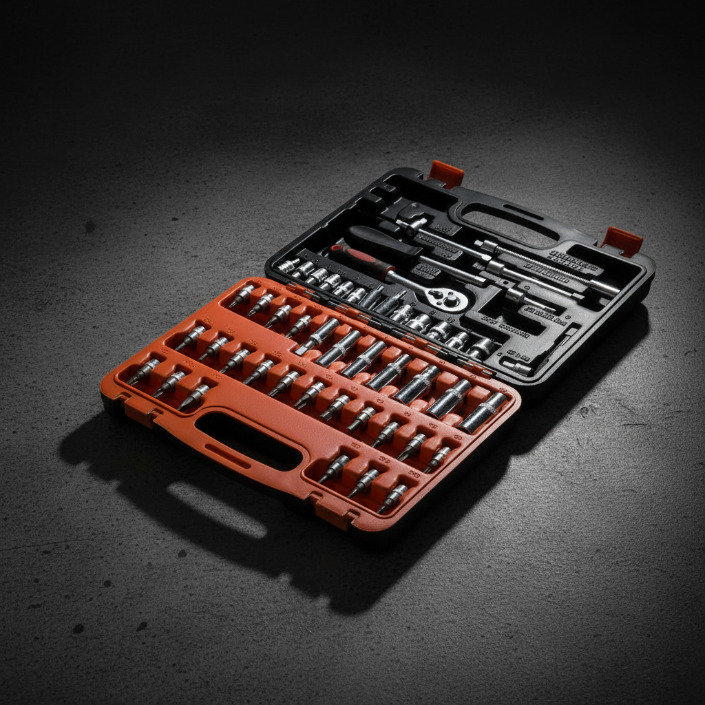 53-Piece 1/4" Drive Socket & Spanner Tool Kit Tools & Hardware Mechanic Tool Sets