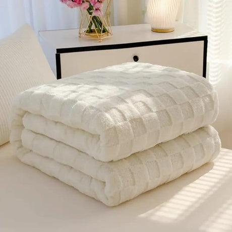 Luxury Textured Fleece Blanket Bedding & Blankets Throw Blankets