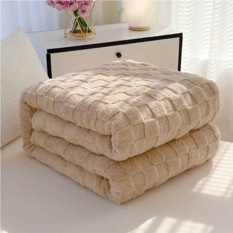 Luxury Textured Fleece Blanket Bedding & Blankets Throw Blankets