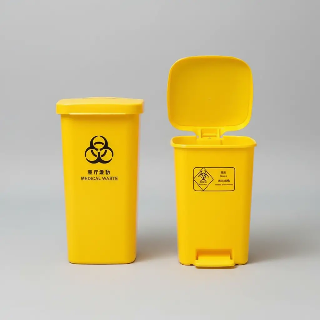Yellow Dustbin with Pedal Home & Outdoor Trash Cans
