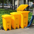 Yellow Dustbin with Wheels & Pedal Home & Outdoor Trash Cans