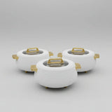 3-Piece Ribbed Insulated Food Warmer Set with Clear Window Kitchen & Dining Chafing Dishes