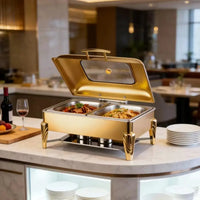 9L Round Hydraulic Stainless Steel Chafing Dish Buffet Kitchen & Dining Chafing Dishes