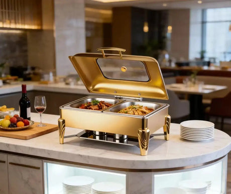 9L Round Hydraulic Stainless Steel Chafing Dish Buffet Kitchen & Dining Chafing Dishes