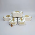 3-Piece Premium Ribbed Marble & Gold Insulated Food Warmer Set Kitchen & Dining Food Warmers