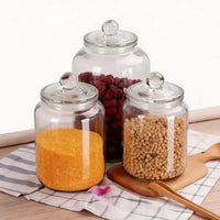 Clear Acrylic Storage Jars with Airtight Knob Lids Kitchen & Dining Food Storage Containers