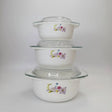 3-Piece Glass Casserole Serving Bowl Set Kitchenware Serving Bowls