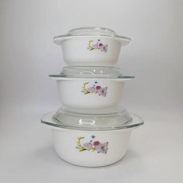 3-Piece Glass Casserole Serving Bowl Set Kitchenware Serving Bowls