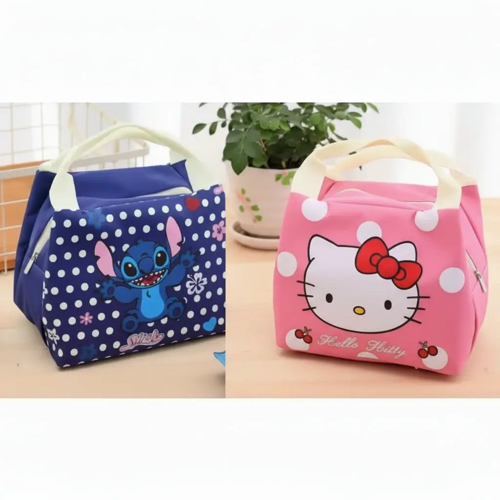 Kids Cartoon Insulated Lunch Bag Stitch & Hello Kitty Toys & Kids Lunch Bags