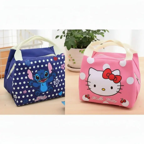 Kids Cartoon Insulated Lunch Bag Stitch & Hello Kitty Toys & Kids Lunch Bags