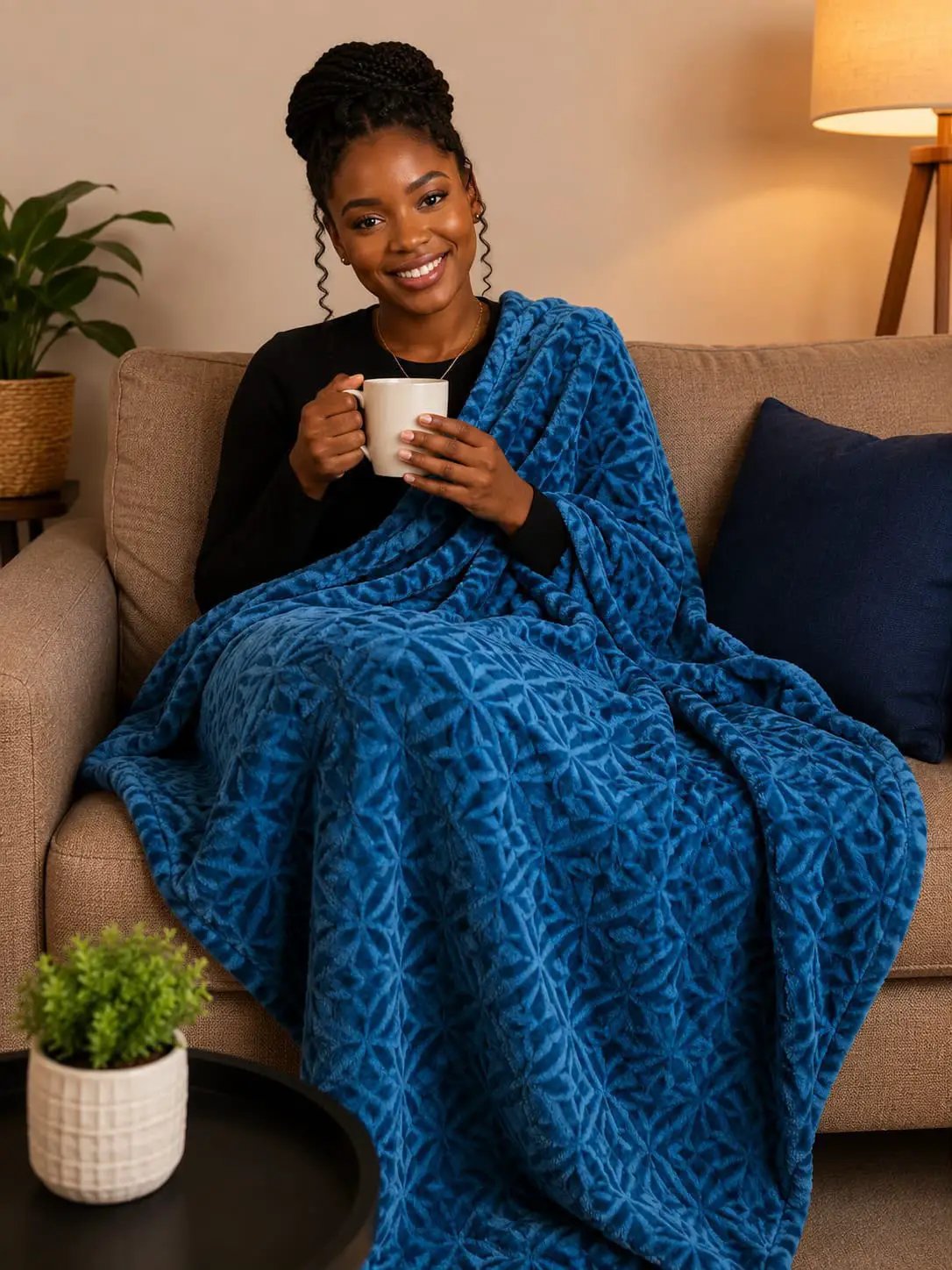 Luxury Textured Fleece Blanket 200x230cm Home & Living Throw Blankets