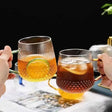 6-Piece Borosilicate Glass Cups with Gold Handle 500ml Kitchen & Dining Coffee & Tea Cups