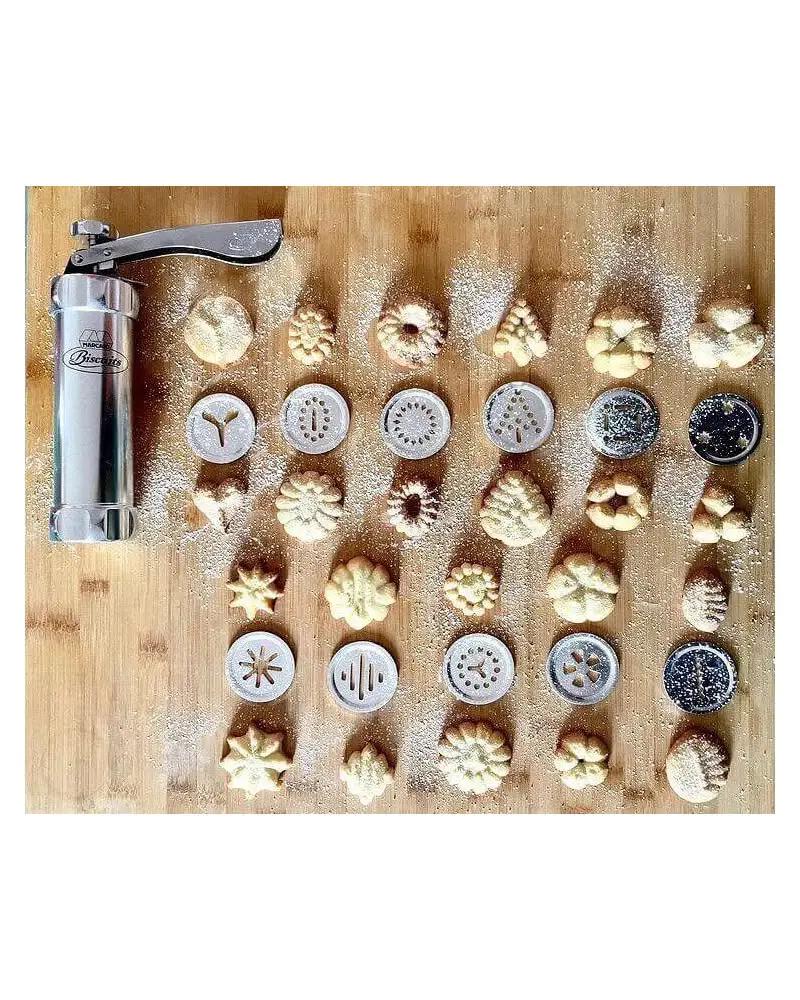 Stainless Steel Cookie & Biscuit Maker 24-Pattern Baking Tools Cookie Presses