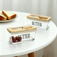 Glass Butter Tin with Bamboo Lid Kitchen Storage Butter Dishes
