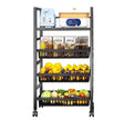 4-Layer Metallic Vegetable Rack with Wheels Kitchen Storage Kitchen Cabinet Organizers