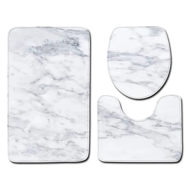 4-Piece Marble Effect Bathroom Set Bathroom Bathroom Accessory Sets