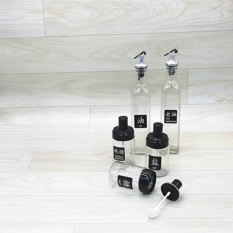 5-Piece Glass Oil & Spice Jar Set Kitchen Storage Food Storage Containers