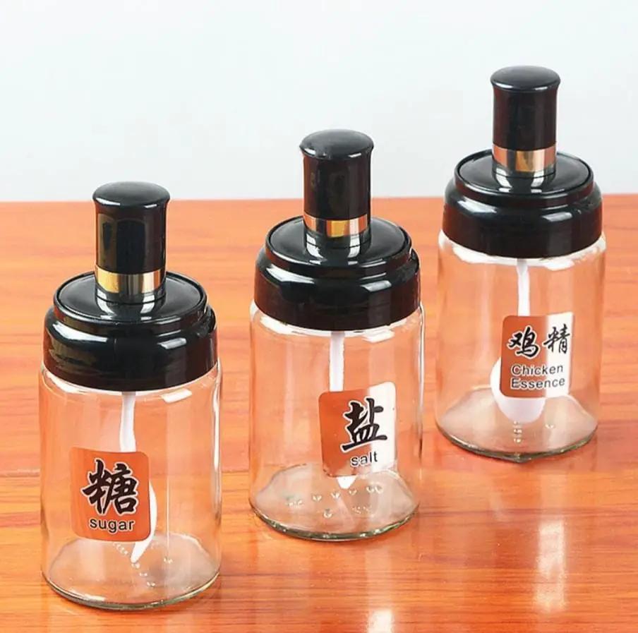 3-Piece Glass Spice Jar Set Kitchen Storage Food Storage Containers