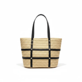 Women's Woven Straw Tote Bag with Zip Bags & Accessories Tote Bags
